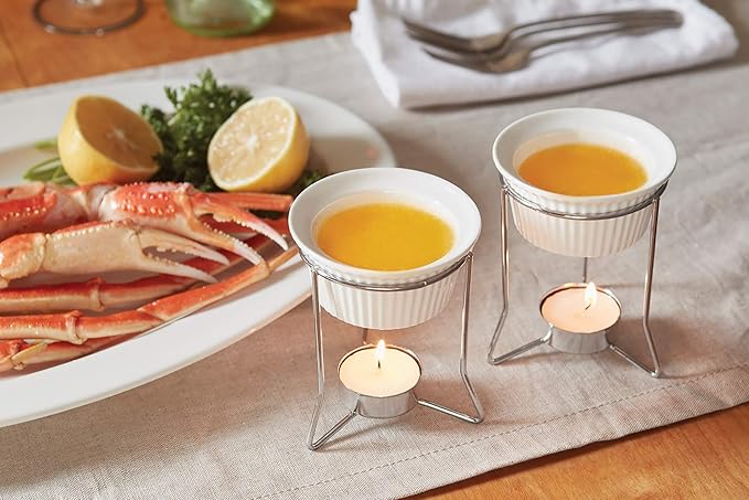 Nantucket Seafood Ceramic Butter Warmers, Set of Two,2 ounce
