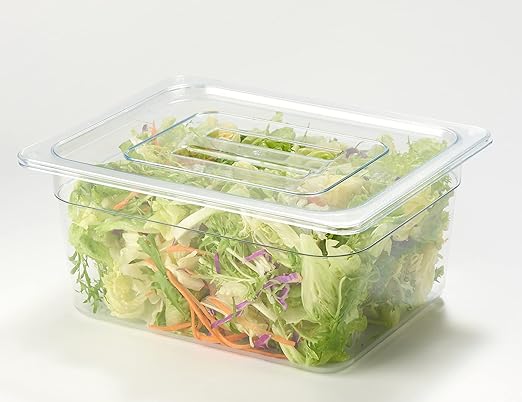 CURTA 6 Pack NSF Food Pan Cover, 1/2 Size Clear Polycarbonate Lid with Handle for Commercial Food Pan, Dishwasher & Freezer Safe Plastic Clear