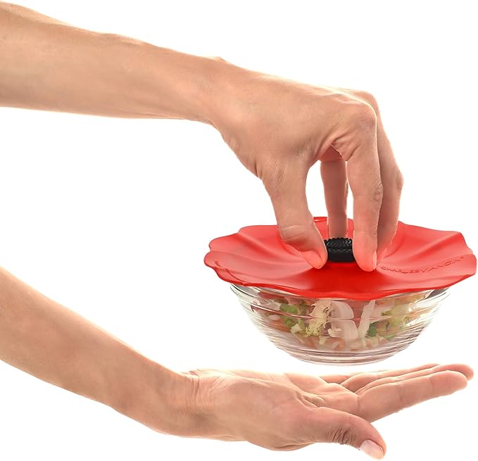 Charles Viancin - Poppy Silicone Lid for Food Storage and Cooking - Airtight Seal on Any Smooth Rim Surface - BPA-Free - Oven, Microwave, Freezer, Stovetop and Dishwasher Safe (6 Inch)