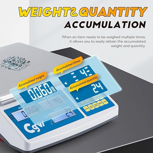 CGOLDENWALL Industrial Counting Scale lb/g/kg Digital Inventory Scale for Small Parts, Coins, Piece (66lb/0.00022lb, 30kg/0.1g)