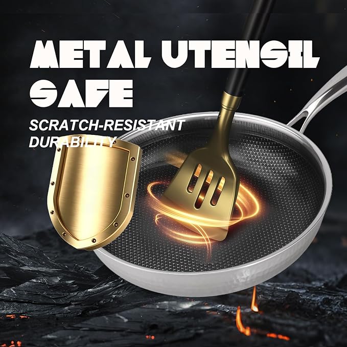 Stainless Steel Non Stick Skillet Frying Pans (10 inch)