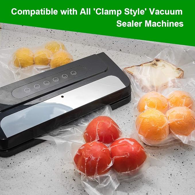 SurpOxyLoc 200 Pint Size 6"x10" Vacuum Freezer Sealer Bags for Food,BPA Free, Heavy Duty Commercial Grade,Sous Vide Vaccume Safe,Universal Design Pre-Cut Bag and Work with Any Types Vacuum Sealer