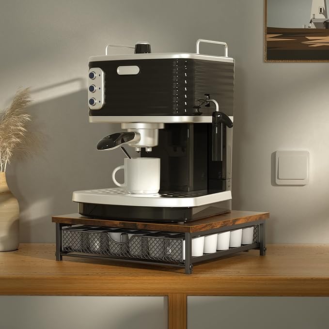 Coffee Pod Drawer Holder for K Pod Coffee Pods Holder for Counter 36 Capacity Pods Storage Organizer for Coffee Capsule Storage with Sliding Baskets for Coffee Station Black