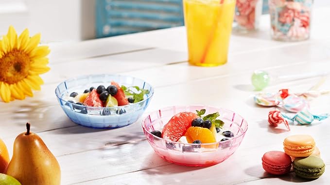 SCANDINOVIA - 13oz Unbreakable Premium Bowls Set Of 6 - Made in Japan - Super Grade Acrylic Plastic - Perfect for Gifts - Dishwasher Safe - Serving Ice Cream Candy Cereal Cereal Popcorn Salad Reusable