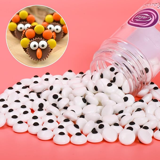 Candy Eyes for Decorating Edible Small Candy Eyes Eyeballs Halloween Sprinkles for Cake Cupcakes Toppers Cookies Baking Decoratings Christmas (1cm Eyes)