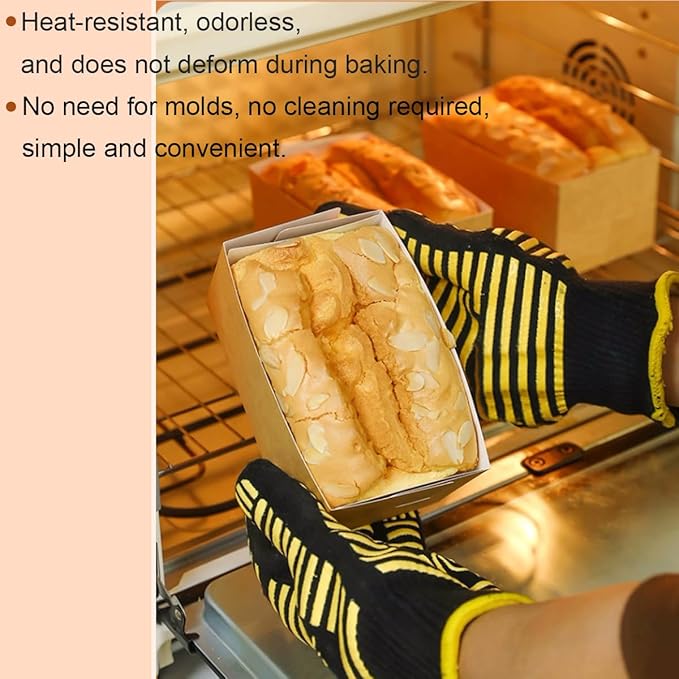Disposable loaf pans,paper loaf pan for baking bread,25 Pcs Natural Recyclable Bakery Pastry Mold with Clear Package Bag，Providing Beautiful Display for Baked Goods(5.9 x3.5 x3Inch)