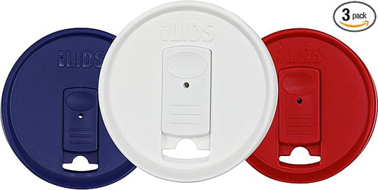 Mason Jar Drink Lid, Regular Mouth, Stars & Stripes Colors, Pack of 3