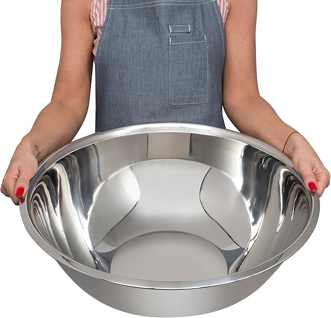 WHYSKO® Large Mixing Bowls, Set of 3 Stainless Steel 20 Quart Bowls for Restaurants, Food Service, Caterers and Home Kitchen Use, Rust Proof Bowls Great for Meal Prep, Baking, Serving, Food Storage
