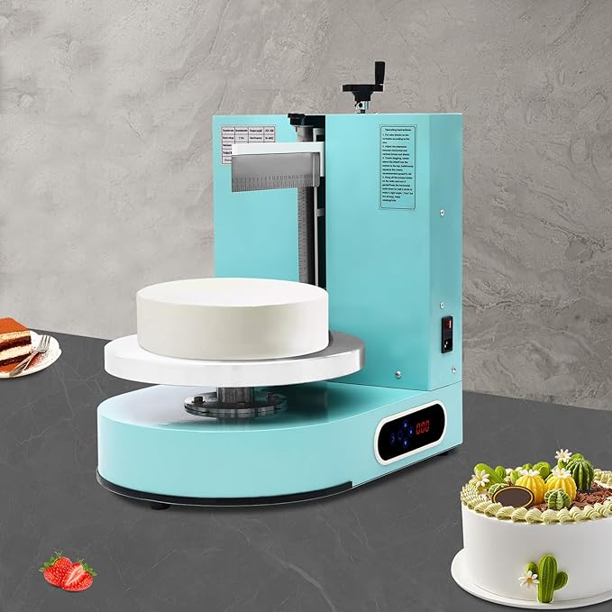 Automatic Cake Decorating Machine, Electronic Cream Coating Spreading Smooth Machine with Graduated Scraper 30-200RPM Rotating Speed,Cake Bread Spreader Machine for 4-12inch Cakes,Green