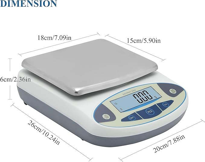 Bonvoisin Lab Scale 2000gx0.01g High Precision Electronic Analytical Balance 0.01g Accuracy Laboratory Lab Precision Scale Digital Kitchen Balance Scale Jewelry Scale Scientific Scale (2000g, 0.01g)