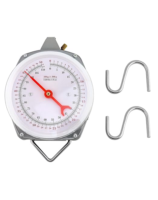 QWORK Precision Hanging Scale, 110lbs / 50kg Capacity, Dual Unit, Heavy Duty