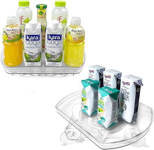 360° Rotating Lazy Susan Turntable Organizer - Multifunctional 11.8" x 8.7" Rectangular Organizer for Refrigerator, Cabinet, Pantry, and Kitchen Countertop