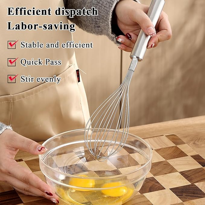 Stainless Steel Cooking Utensils Set 6 Pieces, Kitchen Tools Set Include Metal Spatula Set, Skimmer, Ladle, Tong, Whisk, Kitchen Gadgets Essentials New Home Must Have