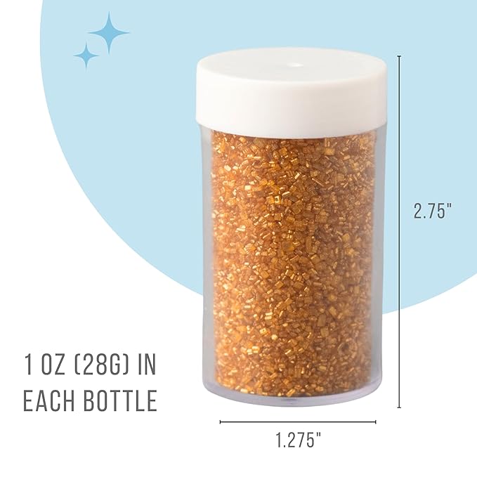 Sweets Indeed Christmas Baking Sugar Crystals 4-Pack – 4.52 oz | White, Red, Green & Gold Sparkling Sugars | Holiday & Everyday Dessert Decorating Set