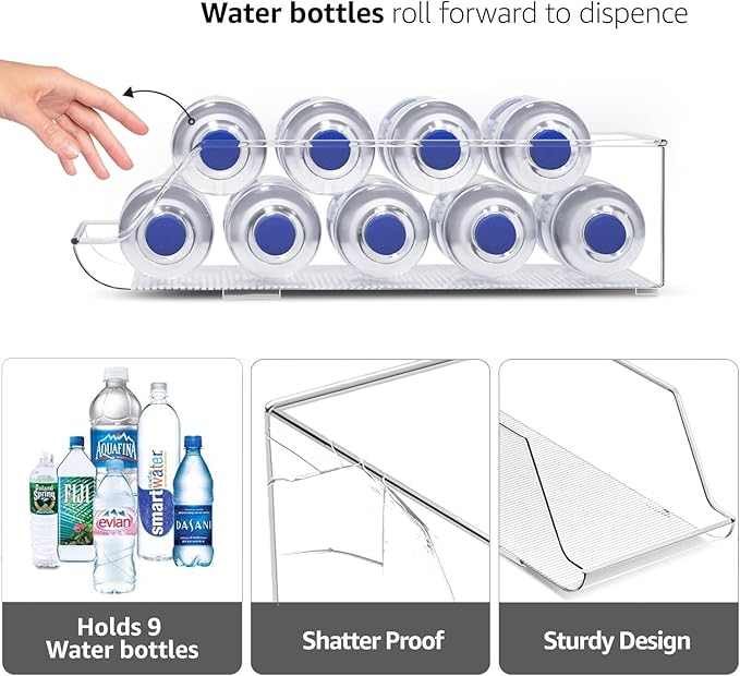 Sorbus 2-Pack Water Bottle & Can Organizer – Drink Holder for Refrigerator, Pantry, Kitchen Storage & Organization