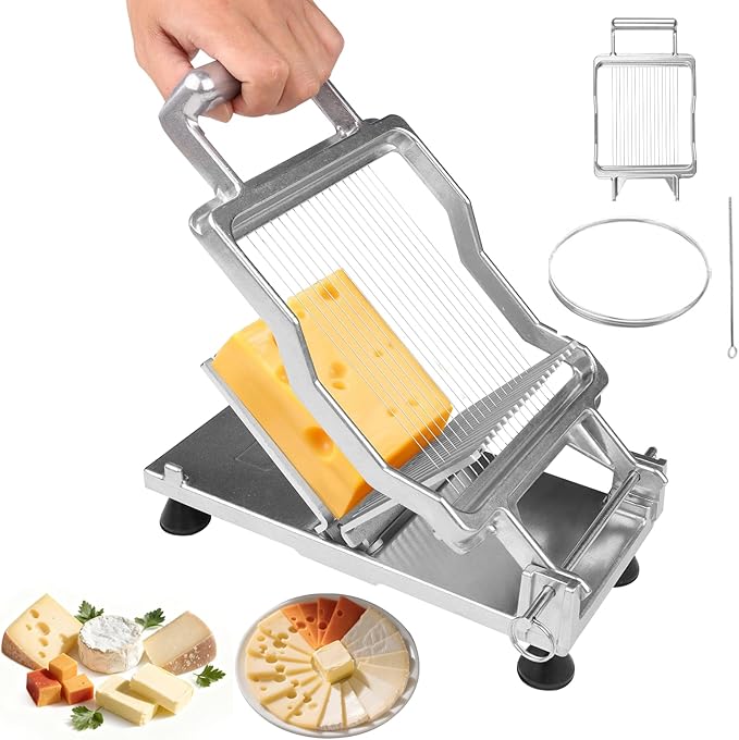 Commercial Cheese Slicer With Wire 6mm Cheese Cutter Butter Cutting Board Machine Aluminum Alloy Commercial Cheese Slicer with 316 Stainless Steel Wire Kitchen Cooking Baking Tool