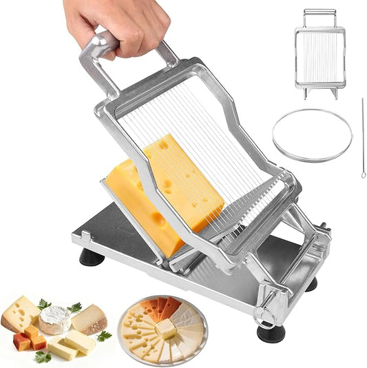 Commercial Cheese Slicer With Wire 6mm Cheese Cutter Butter Cutting Board Machine Aluminum Alloy Commercial Cheese Slicer with 316 Stainless Steel Wire Kitchen Cooking Baking Tool