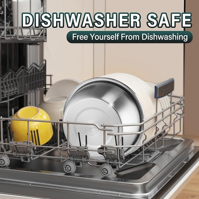 304 Stainless Steel Colander 5QT Microporous Colander & Large Bowl for Kitchen,Rice Strainer with Salad Mixing Bowl for Pasta Straining,Fruit Washing,Vegetable Draining,Food Mixing(2PCs)