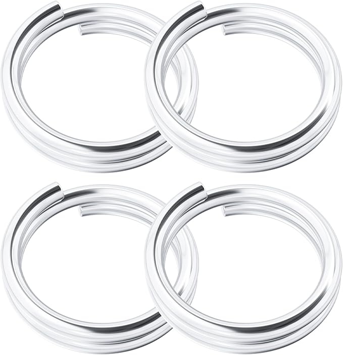 4pcs Jump Rings for Jewelry Making, 925 Sterling Silver Split Jump Ring, 4/5/6/8mm Double Loops Small Key Rings Open Connector Closures for Necklace Bracelets Jewelry Marking