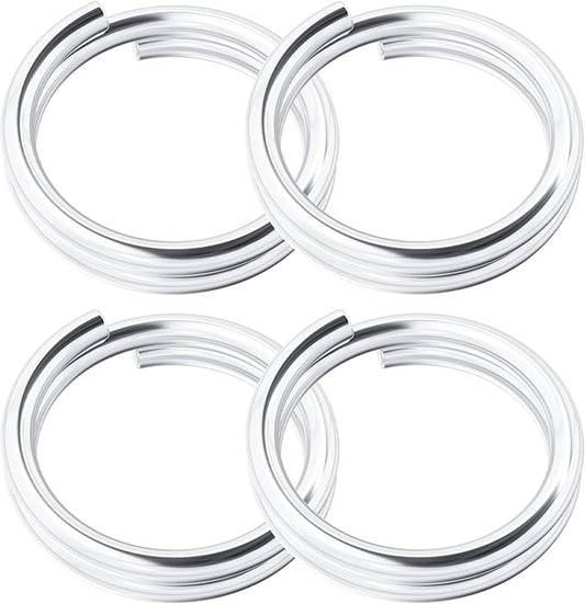 4pcs Jump Rings for Jewelry Making, 925 Sterling Silver Split Jump Ring, 4/5/6/8mm Double Loops Small Key Rings Open Connector Closures for Necklace Bracelets Jewelry Marking