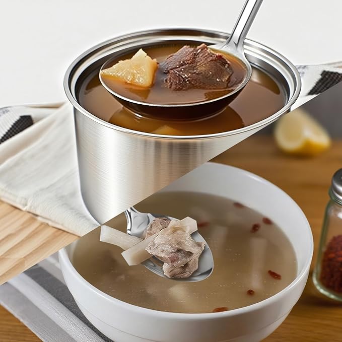 3-Piece,Stainless Steel Serving spoons set with Slotted Spoon-Serving Spoon and Perforated Spoon, soup ladle,kitchen cooking serving utensils set cooking spoon