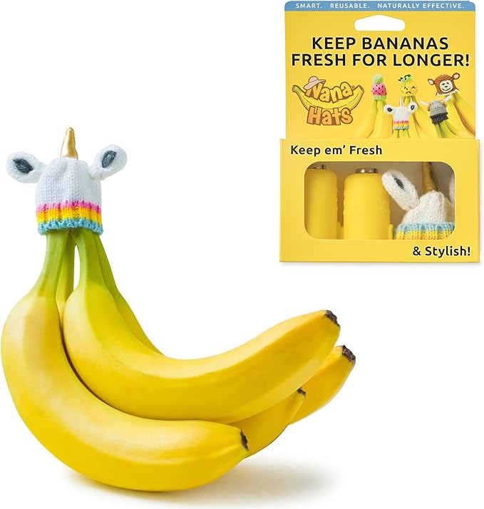 NANA HATS Banana Freshness Preserver, Keep Bananas Fresh Longer, Ideal for Organic Bananas, Innovative Banana Holder for Home Use, Extend Freshness of Your Fruit, AS SEEN ON SHARK TANK, Unicorn