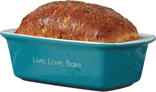 Personalization Universe Classic Personalized Ceramic Loaf Pan, Stoneware Bakeware, Dishwasher Safe, Oven Safe, Ideal for Homemade Breads, Meatloaf, 1.5 Quarts, Baking Dish