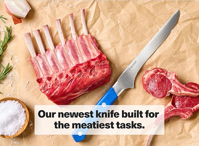 Misen 6" Stainless Steel Boning Knife – Precision Blade for Trimming, Deboning & Butchering – High-Carbon Steel for Razor-Sharp Edge – Ergonomic Handle for Control - Black
