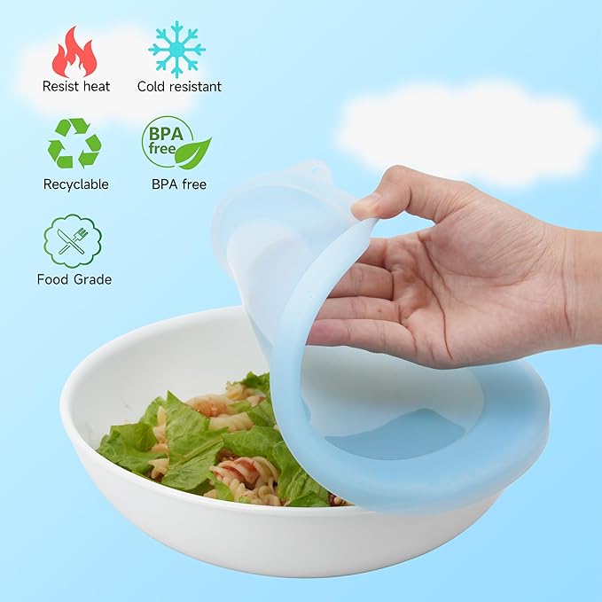 2 Pack Silicone Lids for Corelle 30-Oz Versa Bowls, Freezer & Microwave & Dishwasher Safe (Bowl not included)