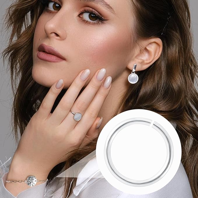 8pcs Jump Rings for Jewelry Making, 925 Sterling Silver Split Jump Ring, 4mm Double Loops Small Key Rings Open Connector Closures for Necklace Bracelets Jewelry Marking