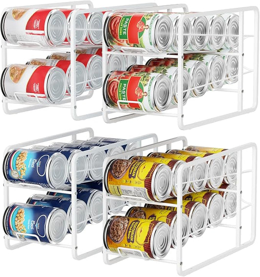 4 Pack Soda Can Organizer Storage Rack for 12oz Standard Soda Can, Stackable Beverage Storage Organizer Holder for Refrigerator, Stacking Drink Organizer Can Dispensers for Pantry, Fridge, Cabinet
