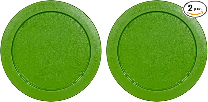 Replacement Lids for Pyrex 6 & 7-Cup Glass Food Storage Container Bowls, 7.5-Inch Plastic Round Lids Covers fits Pyrex 7402-PC, Airtight & Leakproof (2-Pack, Green)