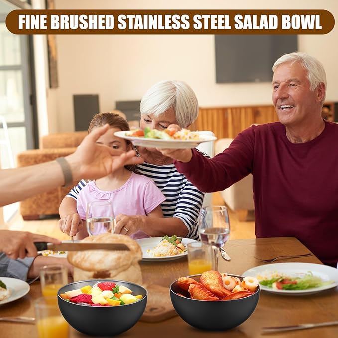 Nuogo 10 Pcs Stainless Steel Mixing Bowls Decorative Esthetician Bowls for Thanksgiving Christmas First Holy Communion Wedding Baking Prepping Serving Facial Salad Fruit Candy(5.9 Inch,Black)