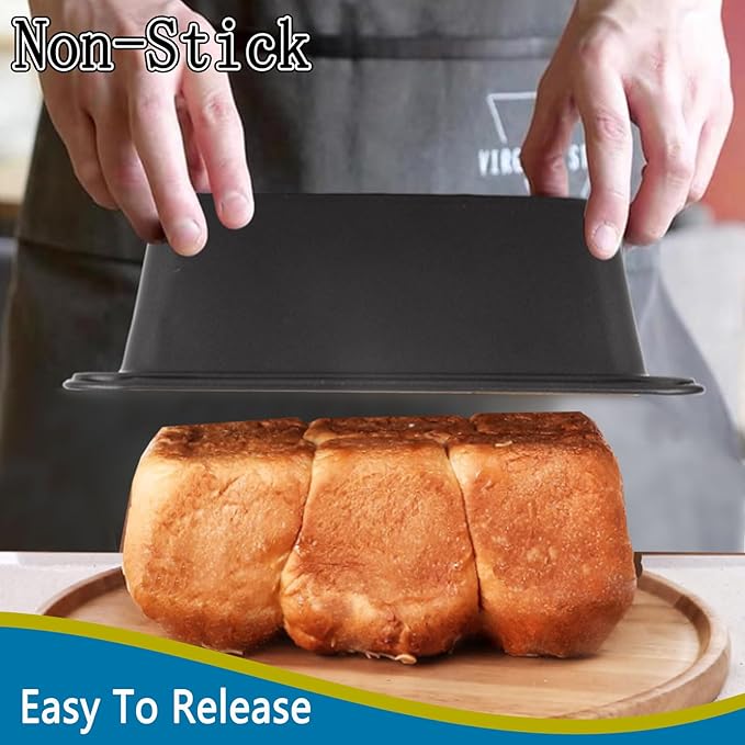 QTLCOHD 6 Pack 8" x 4" Bread Loaf Pans, Non stick Carbon Steel Bread Pans for Baking Homemade Bread