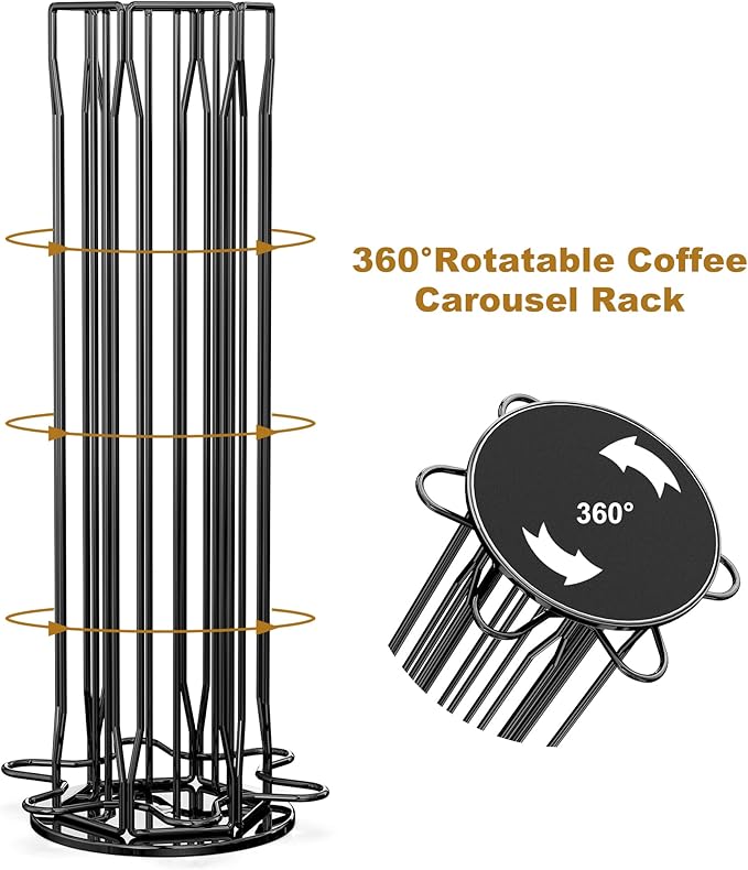 Coffee Pod Holder for Nespresso OriginalLine, Coffee Pod Storage Organizer 360 Degree Rotatable Capsules Carousel for Nespresso, for Home Bar Countertop (60 pods)