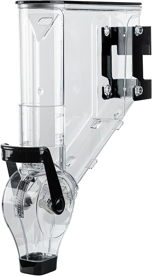 Restaurantware-Met Lux 2.1 Gallon Dry Food Dispenser, 1 Airtight Cereal Dispenser - Wall-Mounted, Single Control, 1 Black Plastic Grain Holder, For Snacks, Nuts, Or Coffee Beans