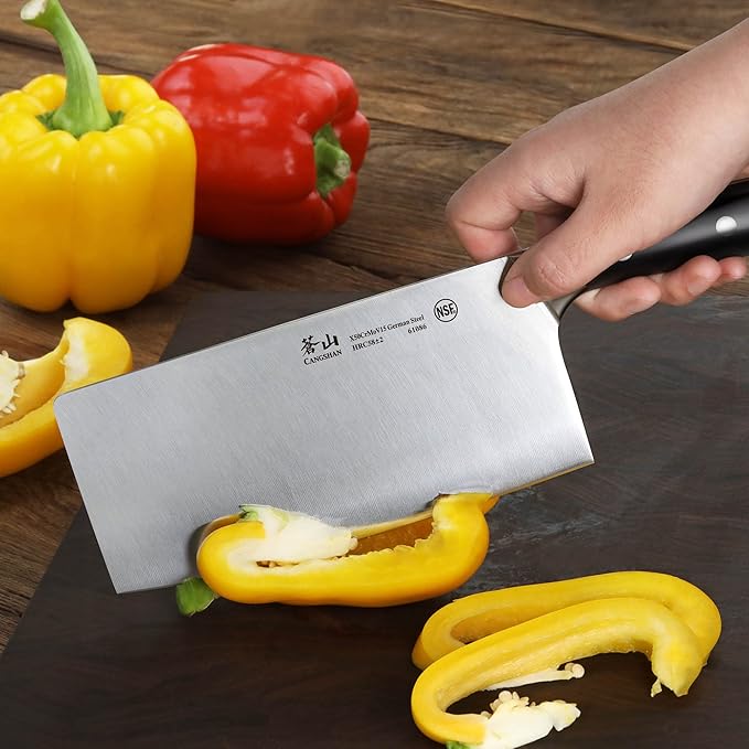 Cangshan S/S1 Series German Steel Forged Chinese Cleaver Set (Black)