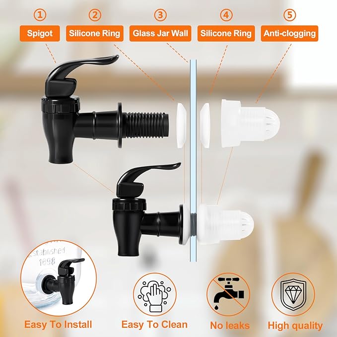 2 PCS 1.5 Gallon Drink dispenser For Parties, Beverage Dispenser With Stand, Large Water Drink Dispensers With Spigot for BBQ, Picnic, Party, Ideal for Lemonade,Juice, Tea, and Party Drinks