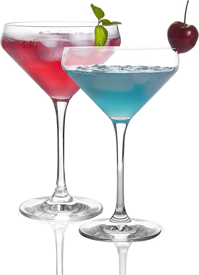 JEKOSEN Crystal Martini Cocktail Glasses 11 Ounce Set of 4 With Premium Gift Box Premium Strong Lead-Free Clear