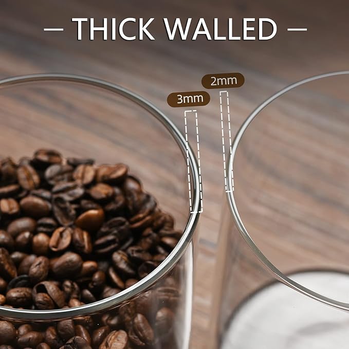 umieo Glass Food Storage Containers with Lids, Small Storage Containers 27oz Set of 2, Glass Storage Jars with Airtight Lids for, Flour, Rice, Nuts, Candy, Coffee, Beans