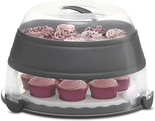 PrepWorks Collapsible Cupcake Carrier - 12-Cup Capacity, Foldable Design for Easy Storage and Transport of Cupcakes and Muffins
