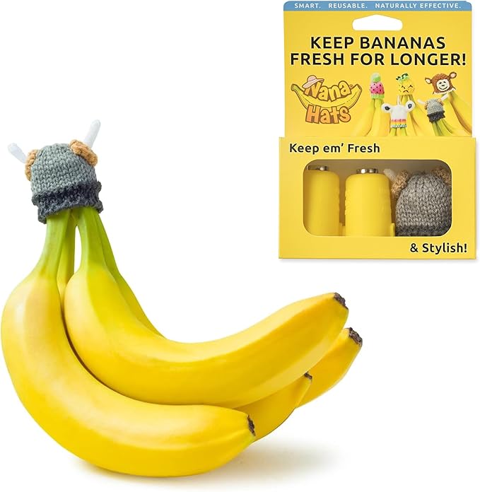 NANA HATS Banana Freshness Preserver, Keep Bananas Fresh Longer, Ideal for Organic Bananas, Innovative Banana Holder for Home Use, Extend Freshness of Your Fruit, AS SEEN ON SHARK TANK, Viking