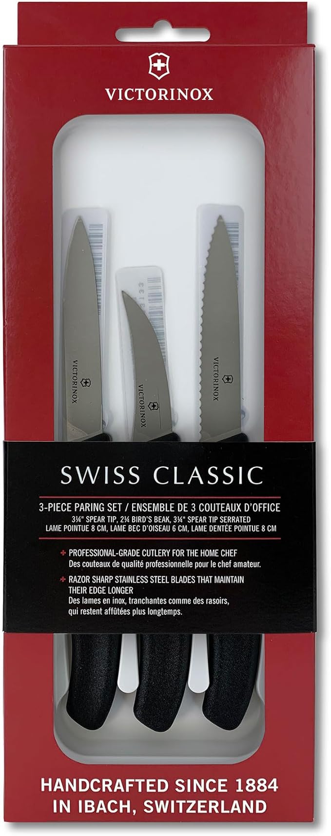 Victorinox Swiss Classic 3-Piece Paring Set, Black, 3-Inch