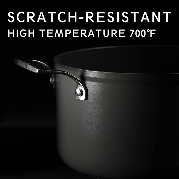 MSMK 3.5 Quart Non stick Sauce Pan with lid, Stay-Cool Handle, Burnt also Nonstick, PFOA Free Non-Toxic, Scratch-resistant, Induction Cooking Pot