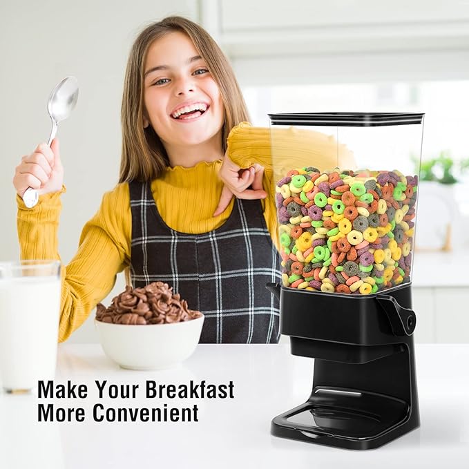 Cereal Dispenser Countertop 2 Pack 5.5 Qt Large Cereal Storage Container Holder Dispenser for Pantry Dry Food Snack Nut Candy Dispenser Countertop Kitchen Organization Storage for Oatmeal Granola