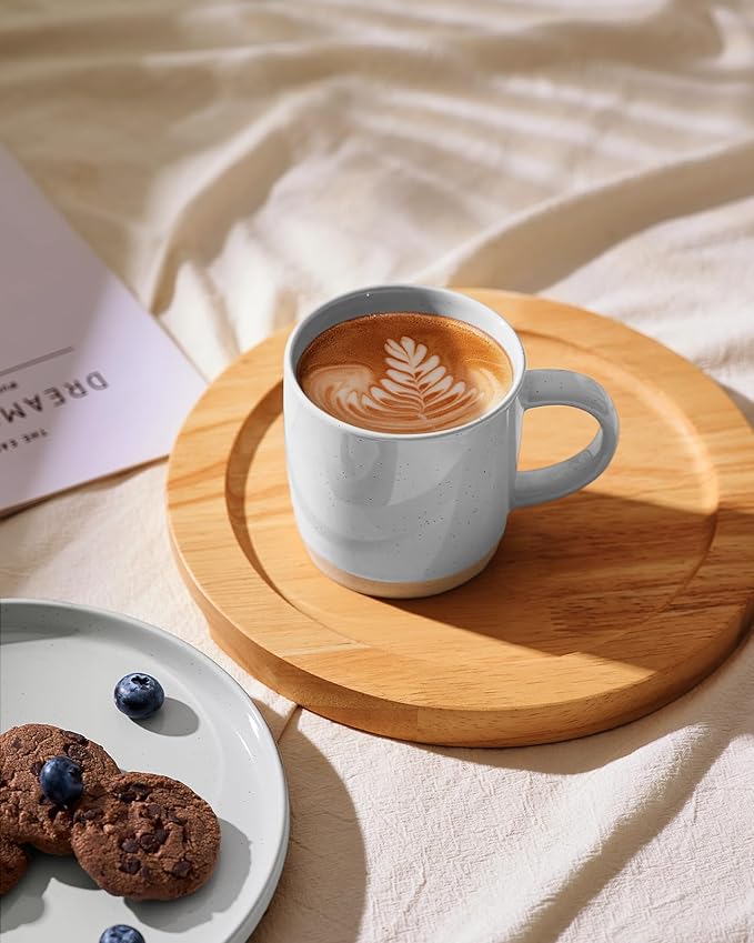 famiware Coffee Mugs for 4, 13 oz Mug Set, Dringking Cup with Handle for Coffee, Tea, Cocoa, Milk, Milkyway serise, Multi-color