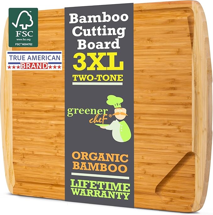 30 Inch Extra Large Cutting Board – 30 x 20 Bamboo Chopping Board - Wood Butcher Block Cutting Board, Oversized Carving and Charcuterie Board, Stovetop Cover for More Kitchen Counter Space