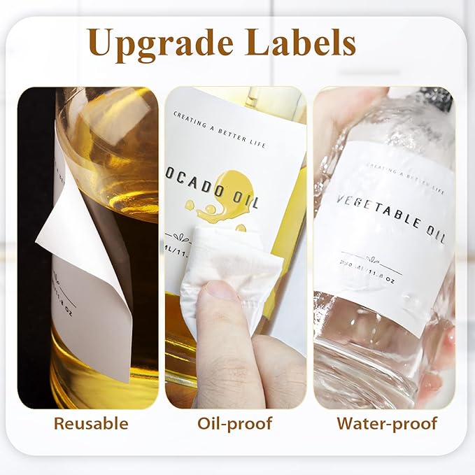 Olive Oil Dispenser Bottle with Bamboo Tray, Metal Pour Spout, Coffee Syrup & Cooking Oil Dispenser for Kitchen