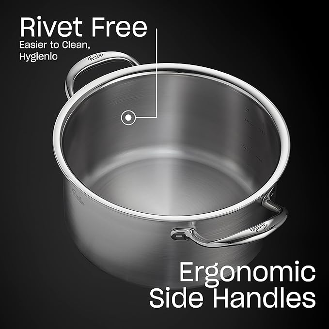 Fissler M5 Pro-Ply 5-ply Stainless Steel Stockpot, 6 Quart, with Metal Lid