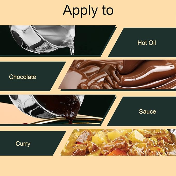 Butter Warmer Pot, 0.8 Quart Milk Warmer Pot with Dual Pour Spouts,Stainless Steel Chocolate Melting Pot,Multifunctional Sauce Pan,for Stove Top, Coffee Tea Soup Warming